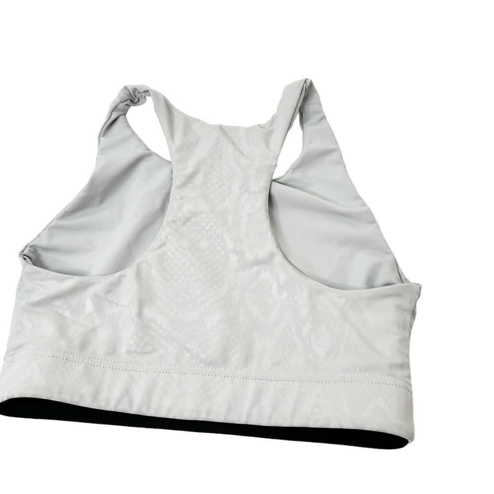 TEREZ 2-piece UpLift Sports Bra & Ankle Leggings Silver Obsidian Snakeskin Small - Picture 4 of 7